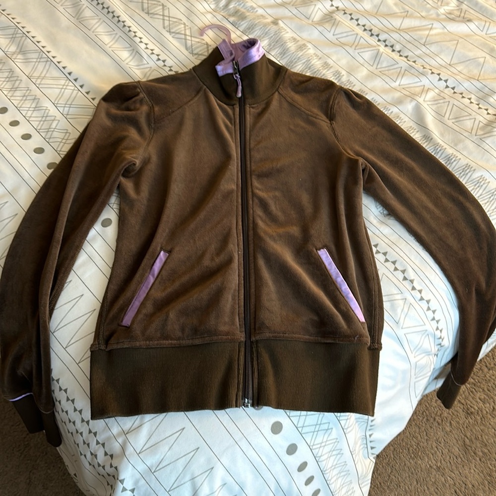 Lululemon velour and satin zip up